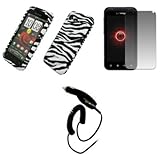 EMPIRE Black and White Zebra Stripes Rubberized Design Hard Case Cover + Sc ....