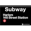 Harlem Metal Subway Sign