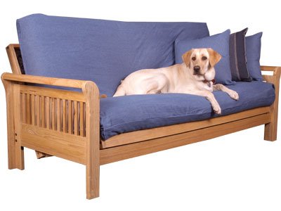 Kitchen: Cottage Futon 80957211132C Belmont Oak Chair Size Futon Frame   Medium Oak   Mattress sold seperately