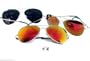 G&G Chrome Metal Silver Mirrored Aviator Sunglasses 3 Pair Spring Hinges (3 Red Color Mirror)