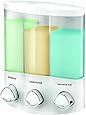 Euro Series TRIO Three Chamber Soap and Shower Dispenser, White