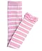 RuffleButts Girls Footless Ruffle Tights - Pink Stripe - 2T-4T