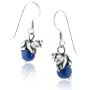 Sterling Silver Ferret or Mink on Blue Lapis Earrings