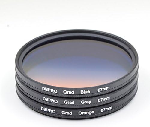 DEPRO 67mm Graduated Filter Orange Grey Blue Set For Canon 450D 500D 550D 600D 650D 1100D 1200D Nikon D3100 D3200 D3300 D5300 SLR Camera Lens 67mm Kit