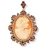 Garnet Cameo 18k Gold over Sterling Silver Pin/Pendant