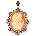 Garnet Cameo 18k Gold over Sterling Silver Pin/Pendant