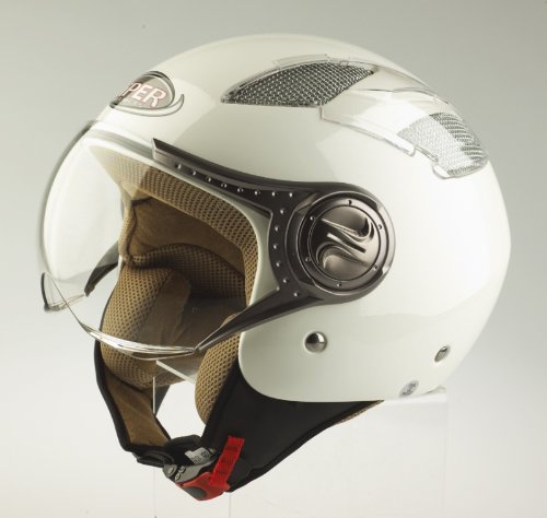 VIPER RS-16 OPEN FACE MOTORCYCLE SCOOTER HELMET, WHITE, X-LARGE