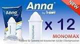 Produkt-Bild: 12 Anna Monomax Wasserfilter Kartuschen passend auch f&uuml;r Brita Classic, PearlCo