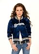 Milwaukee Brewers Women's Classic Satin Baseball Collar Jacket - by Alyssa Milano
