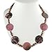 EXP Handmade Rhodonite Medallion & Silver Necklace