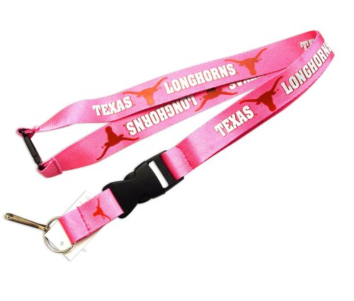 Texas Longhorns Clip Lanyard Keychain Id Holder Pink
