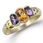 10 Karat Yellow Gold 1.00 carat total weight Oval Cut Citrine, Amethyst Ring Size 5
