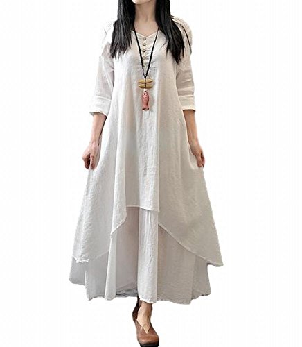 （アピリシェイト）appre-ciate レディース ワンピース 長袖 ロング 丈 マキシ 大きいサイズ レイヤード 変形 アシメトリー 体系カバー 上品 ふんわり 肌触り良い リゾート