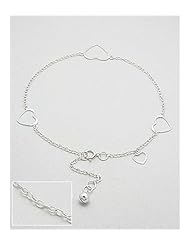 Heart Anklet In 92.5 Sterling Silver