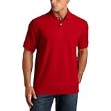 Nautica Men's Solid Pique Polo,Red,Medium