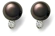 Tahitian Cultured Pearl 10.0-10.5mm Earrings w/ Diamond (.30ctw)