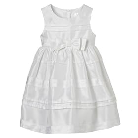 Cherokee Sebring White IG Pleated Bow Dress - 18M