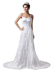Beaded Sequined Lace Spring Summer Satin Sweetheart Mermaid Spaghetti Strap Wedding Dress  with a Court Train 