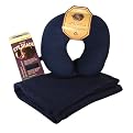 Fleece Blanket/Pillow/Eyeshade Set - Navy