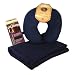 Fleece Blanket/Pillow/Eyeshade Set - Navy