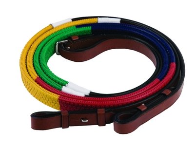 Henri de Rivel Training Reins - Rainbow