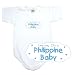 BABY BODYSUIT WHITE  LIGHT BLUE CLOUD LOVE ME , I'M PHILIPPINE  PHILIPPINES 6 - 9 Months