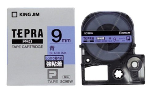 KING JIM テプラPROテープ強粘着タイプ青/黒文字 SC9BW