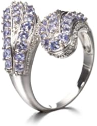 1.30 Carat Genuine Tanzanite Sterling Silver Ring