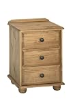 Core Products Lincoln 3 Drawer Pine Bedside Cabinet LN510