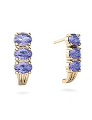 Genuine Tanzanite 14kt Yellow Gold Earrings