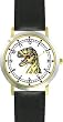 Tyrannosaurus Rex - T Rex - Head Shot Dinosaur Animal - WATCHBUDDY&reg; DELUXE TWO-TONE THEME WATCH - Arabic Numbers - Black Leather Strap-Women's Size-Small