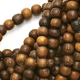 Round Wood Beads Brown 6-6.5mm /16 In Strand