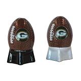 Green Bay Packers Football Shaped Ceramic Salt & Pepper Shakers