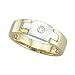 14K Two Tone Gold 0.09 ct. Bezel Set Diamond Men's Wedding Ring