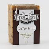 Handmade Herbal 100% Raw Goat Milk Coffee Scrub Soap (4oz./Bar)