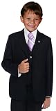 Johnnie Lene Pinstripe Black Suit Set for Boys From Baby to Teen