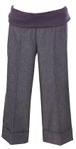 Lauren Kiyomi Cuff Denim Maternity Gauchos, XL