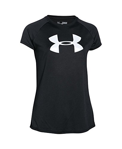 Under Armour Girls' Big Logo T-Shirt, Black (001), Youth Large