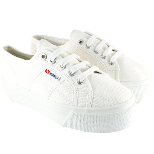 Womens Superga 2790 Low Cut Casual Flatform Canvas Plimsolls Sneakers