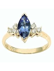 14K Yellow Gold Tanzanite and Diamond Ring -- LIFETIME WARRANTY