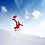 Wallmonkeys Peel and Stick Wall Decals - Junger Weihnachtsmann Beim Extremsport - 48