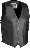 RIVER ROAD MENS QUALITY FULL GRAIN LEATHER MOTORCYCLE VEST