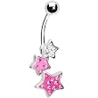 Pink STAR ODYSSEY Cubic Zirconia Belly Ring