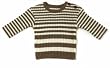 Nui Organics Rib Stripe Sweater - Cocoa and Cream, 0-3 Months