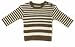 Nui Organics Rib Stripe Sweater - Cocoa and Cream, 0-3 Months
