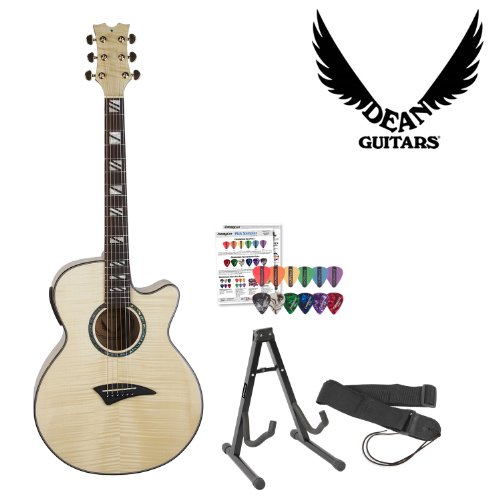 Dean Guitars PE-FM-GN-AMP Performer Flame Maple Acoustic-Electric Guitar w/ Stand, Strap & Pick Sampler On Sale