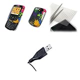 Verizon Wireless PCD Blitz TXT8010 - Premium Paint Splatter Design Snap-On Cover Hard Case Cell Phone Protector + Universal Screen Protector + USB Data Charge Sync Cable for Verizon Wireless PCD Blitz TXT8010