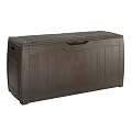 Keter 17191974 Kissenbox Hollywood Box 270L Holzoptik, Kunststoff, braun