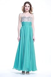 Sleeveless Beaded Chiffon Evening Dress/Bridesmaid Dress/Prom Dress/Party Dress/Wedding Dress 