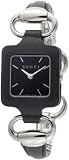 Gucci Women`s YA130402 Gucci 1921 Black Leather Bangle and Case Watch